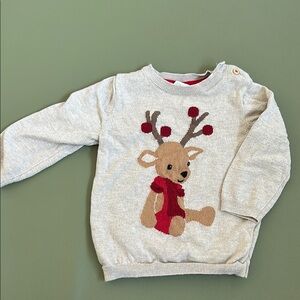 Red and Gray Reindeer Sweater for Festive Warmth